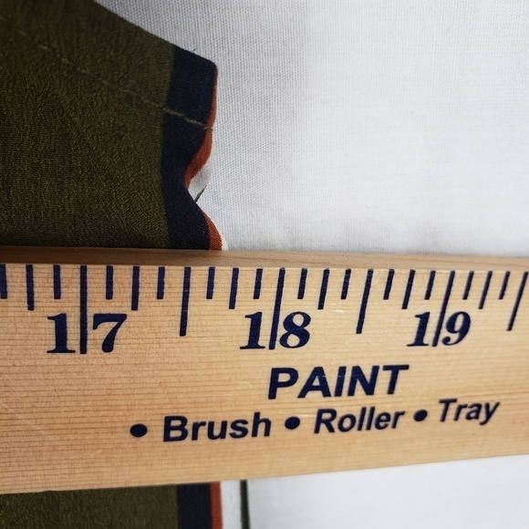 E M Green Blue Striped w/Tie Strap Sleeveless Shirt Sz S - Picture 7 of 8